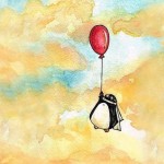 Penguin balloon print nursery