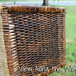 Wood stain on wicker storage baskets