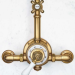 waterworks etoile unlacquered brass shower fittings