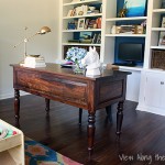 Home office with train table for the kids