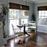 Breakfast nook with bamboo blinds