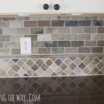 slate tile backsplash at view along the way