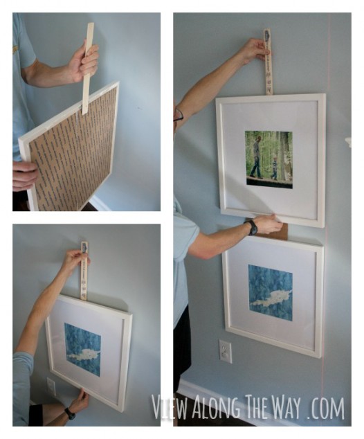 DIY picture frame wall - oversized picture frames in a collage!
